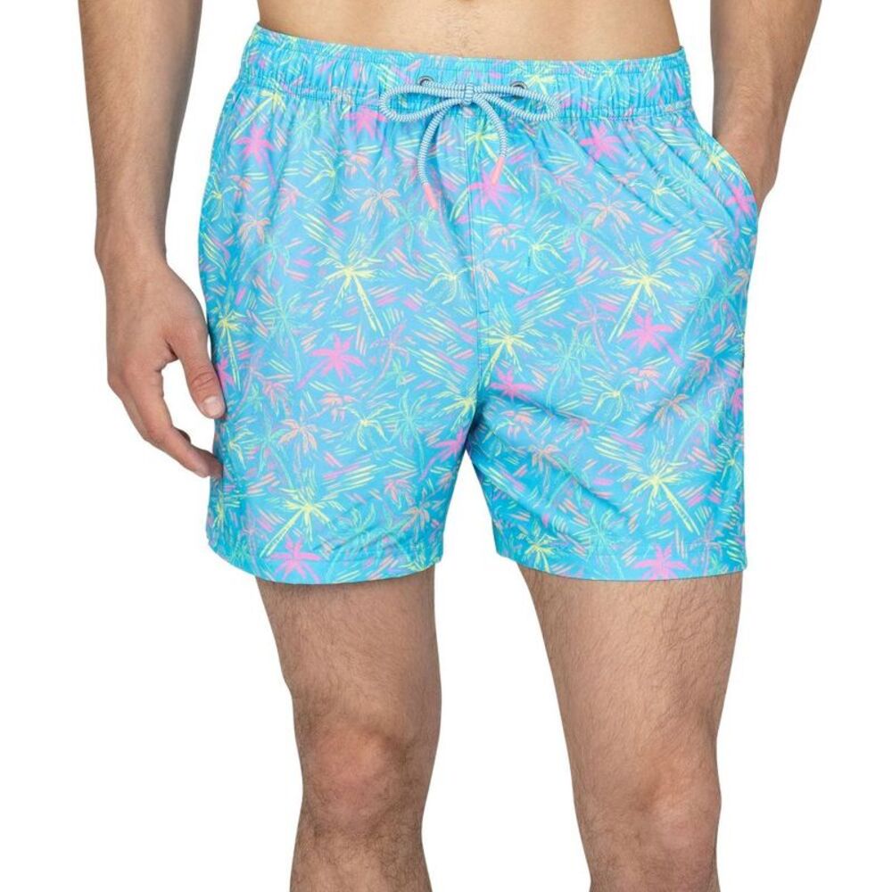 Party Pants Men's London Palms Swim Shorts - Blue XXL